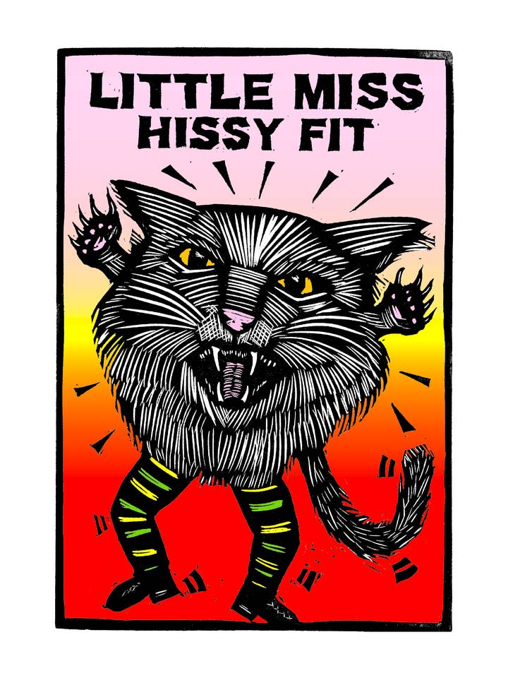 Lille Frøken Hissy Fit / Kat (21,6 x 27,9 cm) farveprint for engroshandel hos Pixel Palmer