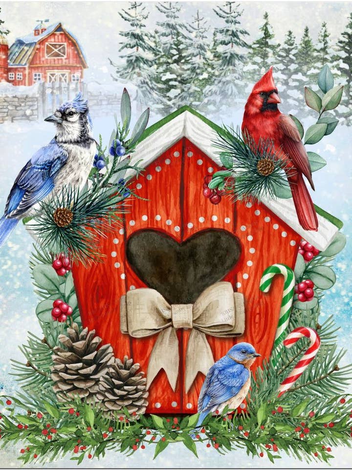 Beautiful Christmas Birds Fridge Magnet for wholesale by Little Country Shop