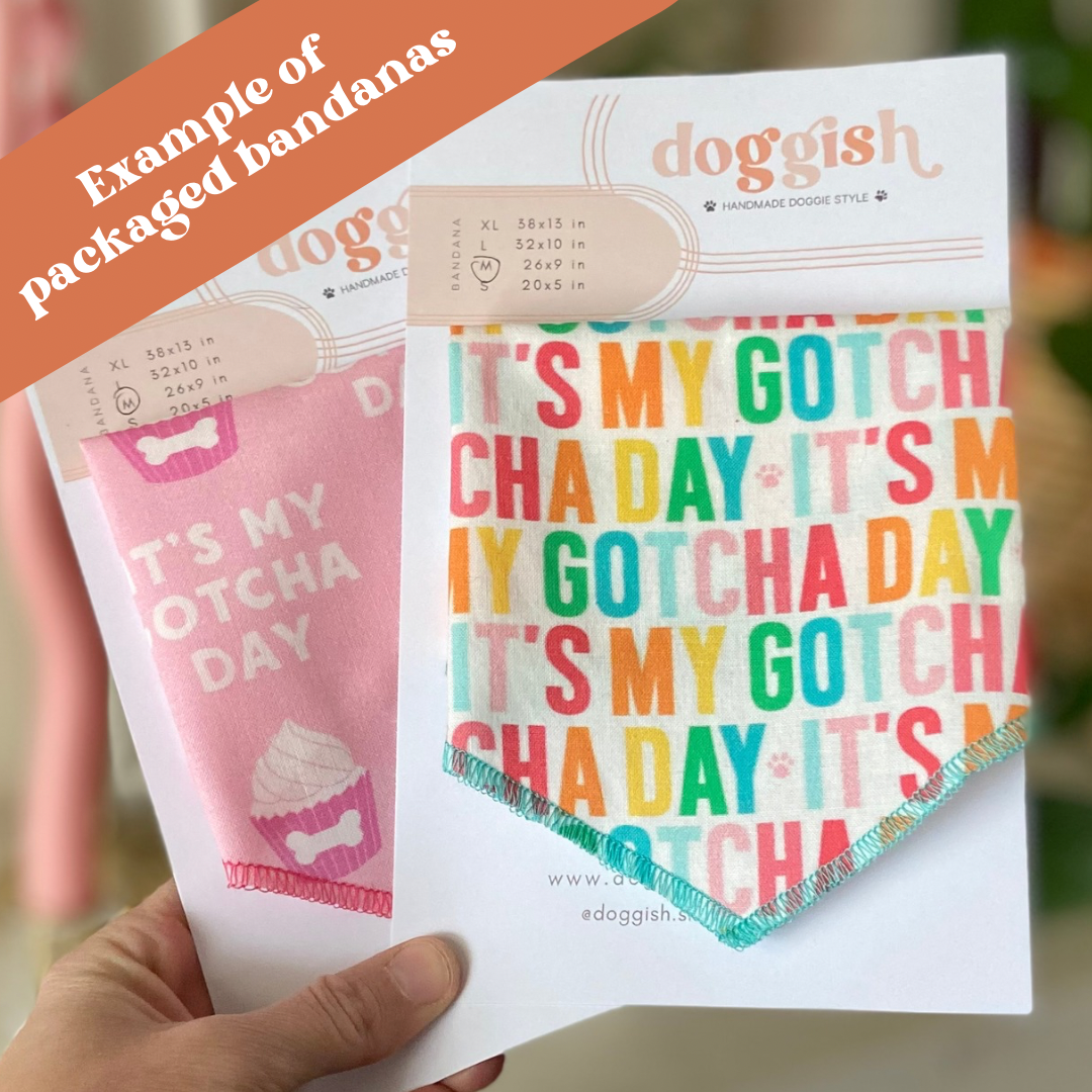 doggish – wholesale Pet bandana – Dog – It’s my Barkday! Tan pupcakes birthday bandana pet accessory4