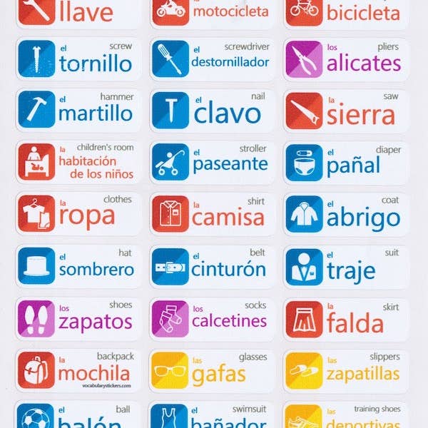 VocabularyStickers.com - Wholesale Sticker - 🇪🇸 Spanish Language Learning Stickers5