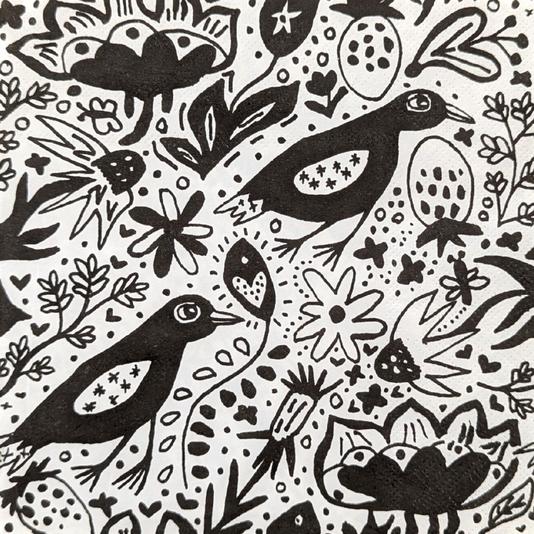Bluebell and Lark – wholesale Disposable napkin – Folk Birds Paper Napkins1