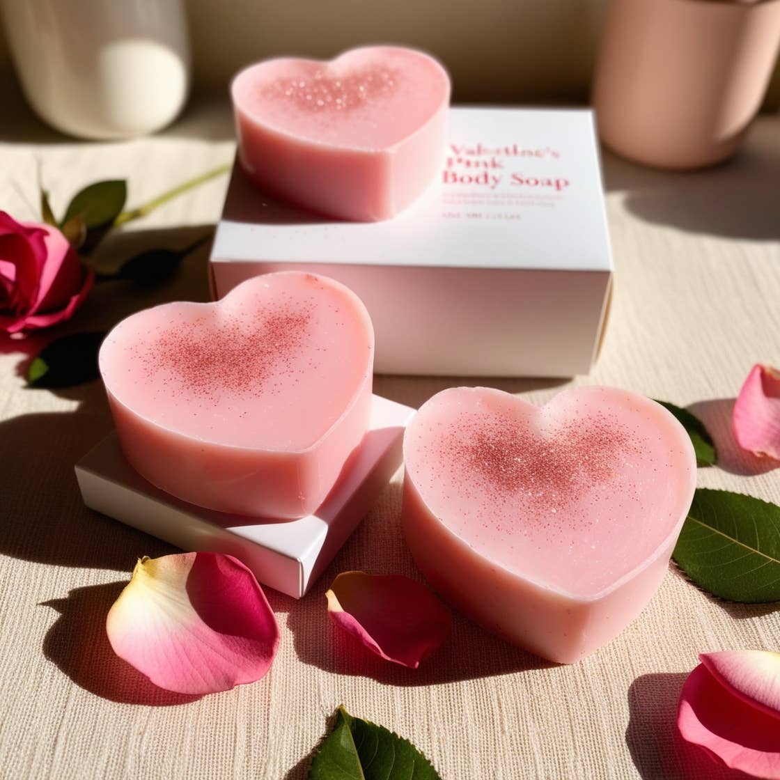 Beautique Goals - Wholesale Bar Soap - Triple Butter Heart Shaped Floral Fruity Soap2
