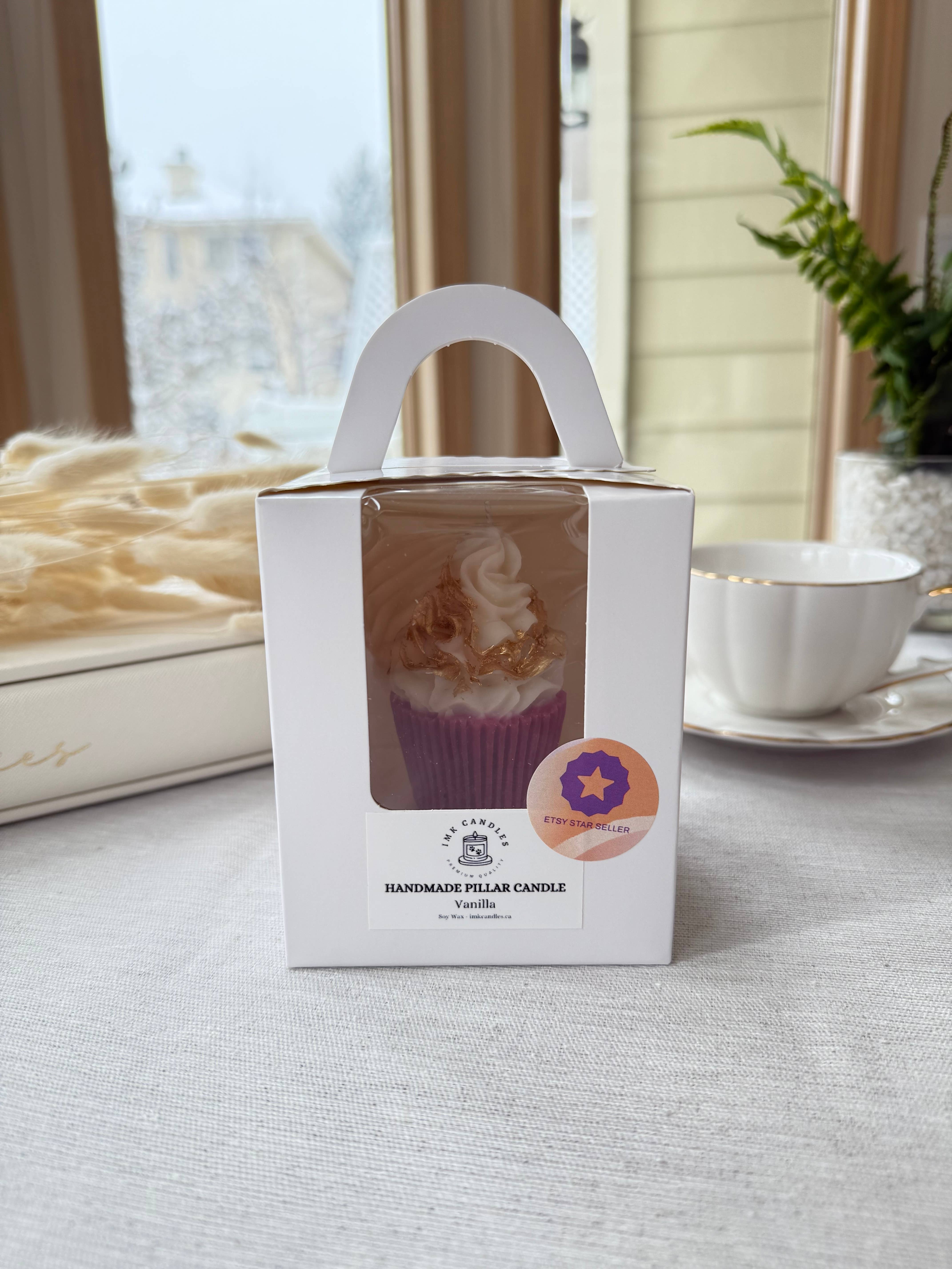 IMK Candles - Vendita all'ingrosso Candele a colonna - Candela Profumata CUPCAKE (oltre 30 profumazioni diverse) Confezionata in Scatola per Cupcake - NON Commestibile5
