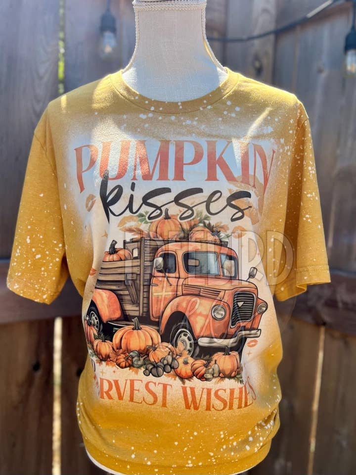 Pumpkin Kisses and Harvest Wishes for wholesale by FreeBird Tees