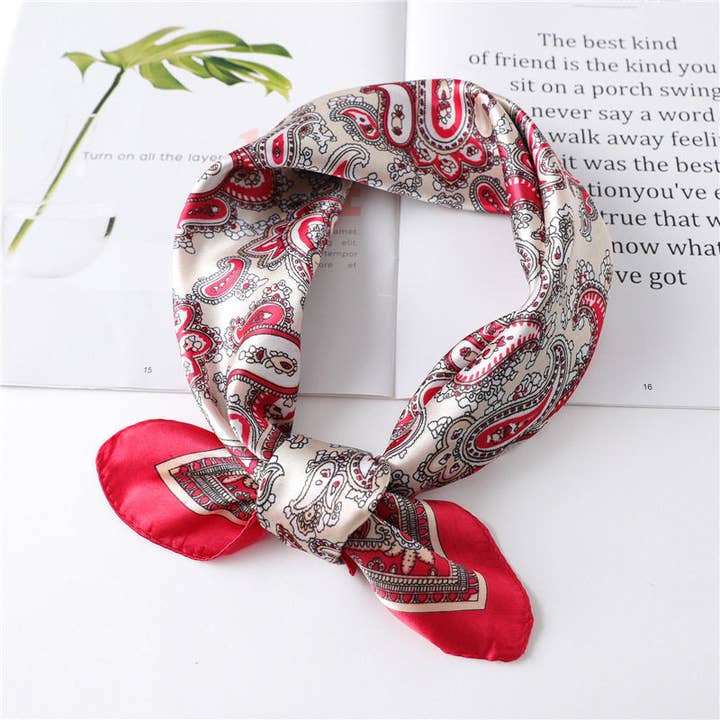 Fashion Print Square Silk Scarf for wholesale by Plush Looks