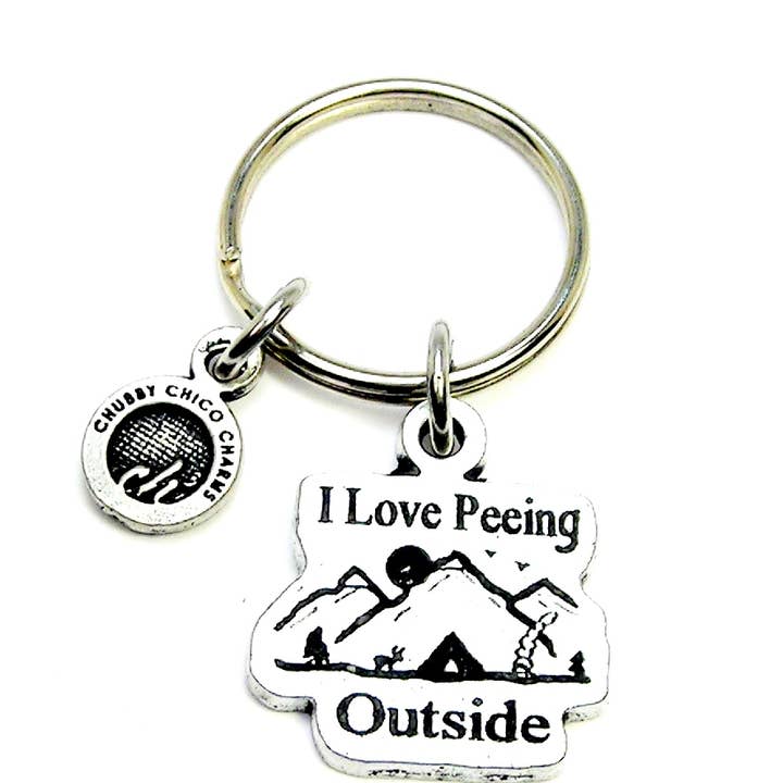 Chubby Chico Charms - Wholesale Keychain - Unisex - I love peeing outside keyring keychain camper hiking camping