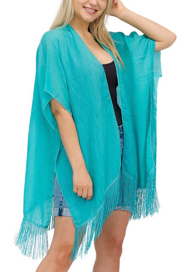 Cap Zone - Wholesale Kimono - Women's - Solid Chiffon Cover Up Kimono13
