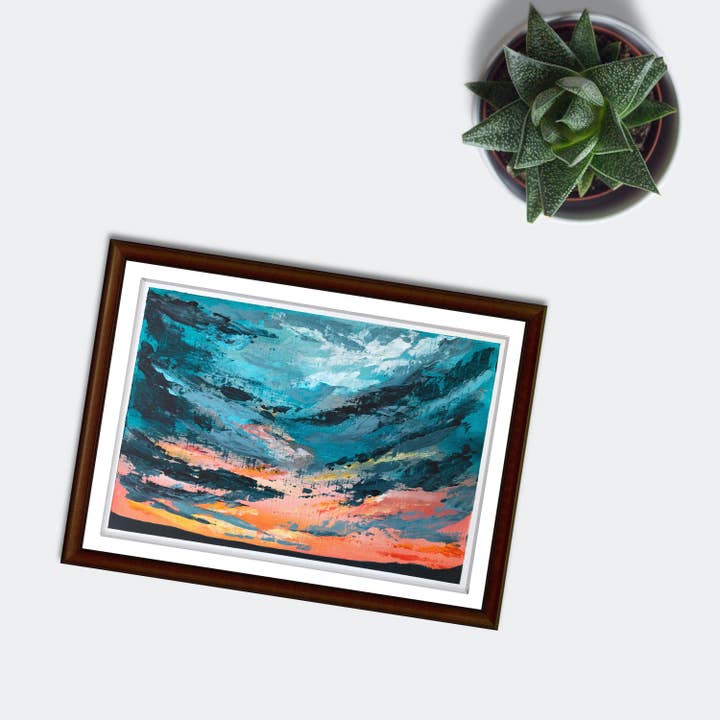 Turquoise Skies Fine Art Print voor wholesale door ArtbyPunam