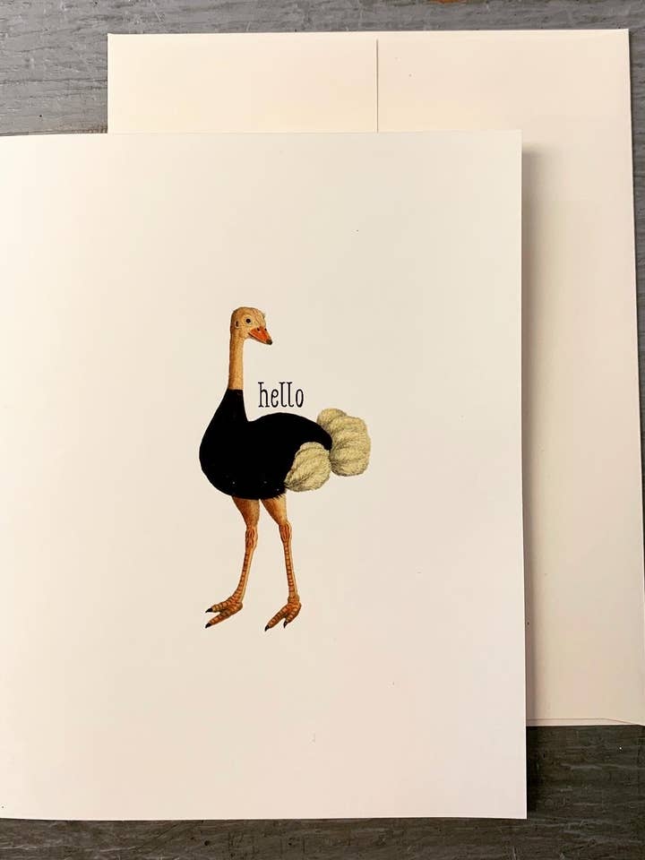 Carte Hello Autruche pour la vente par Chosen Creative