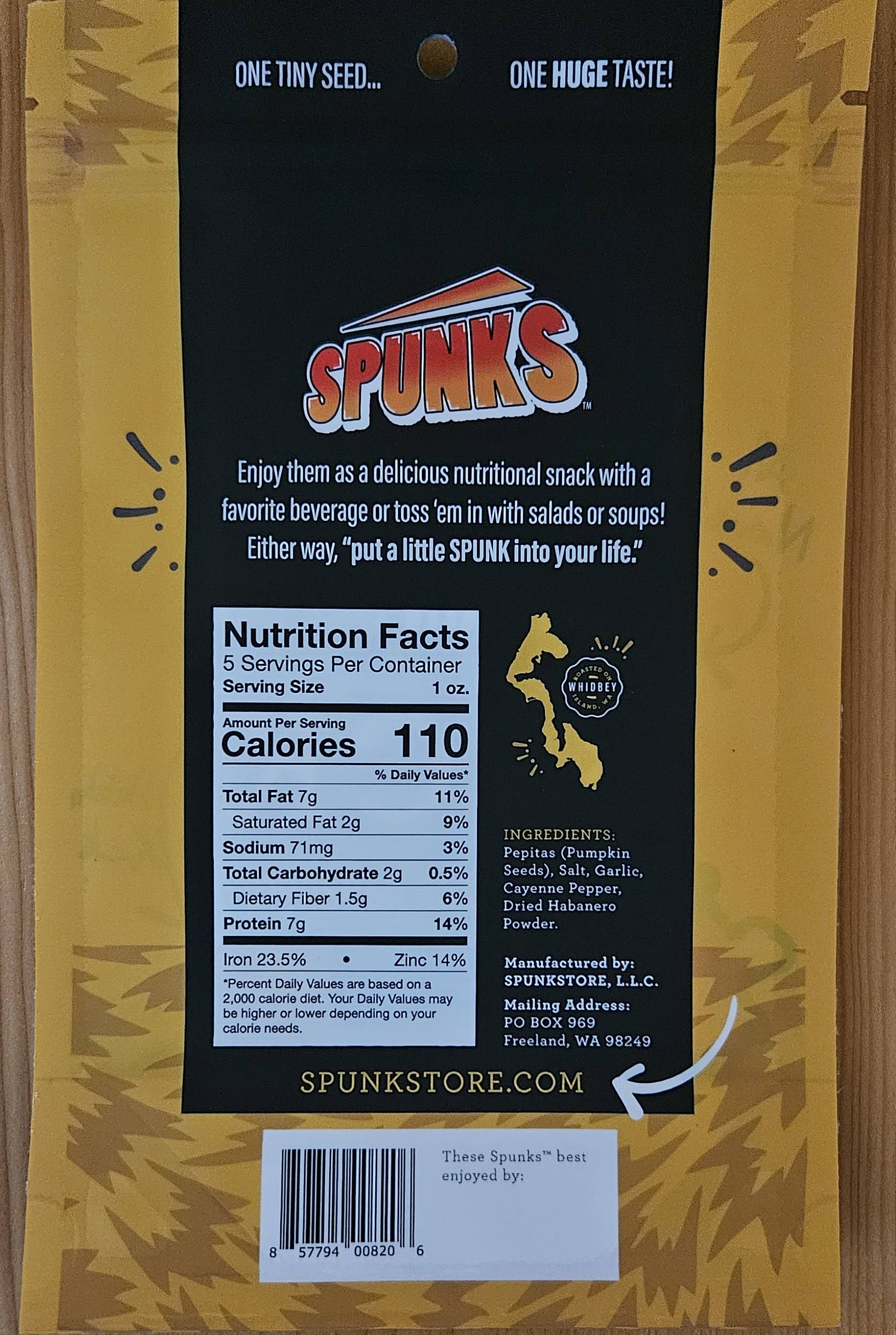 SPUNKS 'pumpkin seeds with a kick' - Wholesale Seeds/Kernels - SPUNKS Habba-habba Habanero kick 5 oz.1