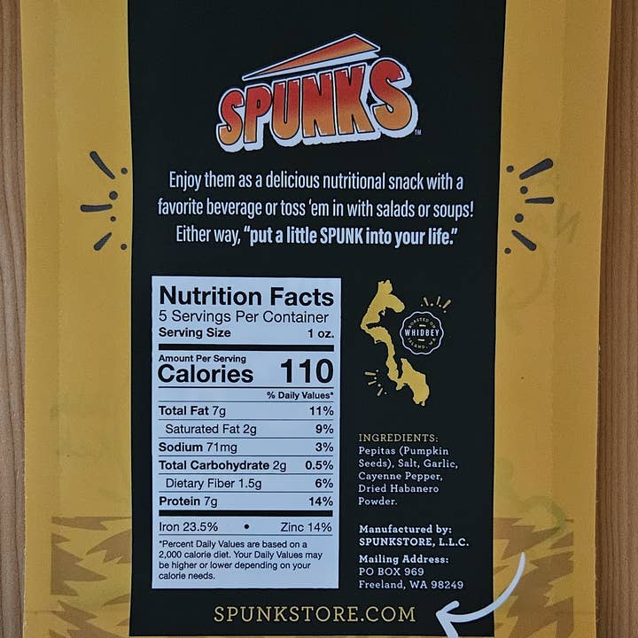 SPUNKS 'pumpkin seeds with a kick' - Wholesale Seeds/Kernels - SPUNKS Habba-habba Habanero kick 5 oz.1