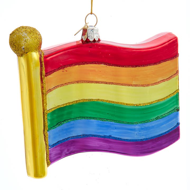 Kurt S. Adler, Inc. - Wholesale Ornament - 4.5"NOBLE GEMS GLASS PRIDE FLAG ORNAMENT
