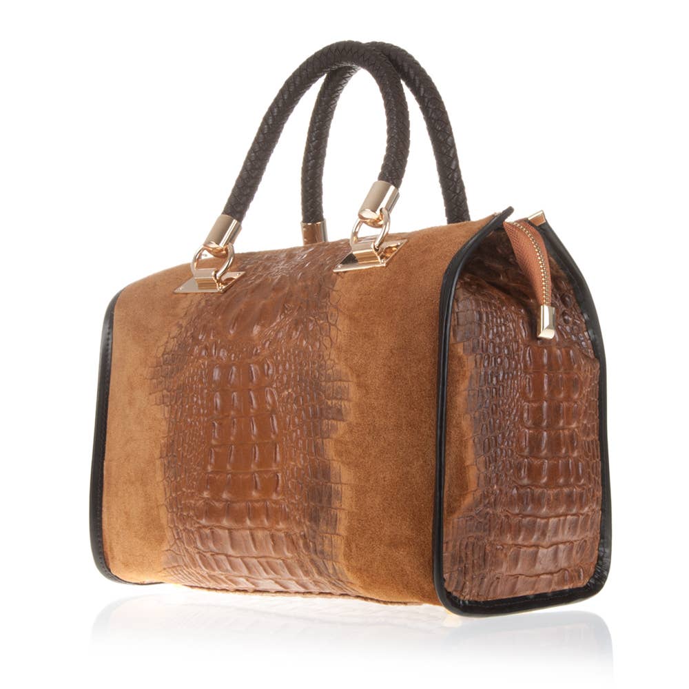 FIRENZE ARTEGIANI – Bolsa de ombro – Mulher por atacado – Sacola feminina Anacapri. Camurça de couro genuíno gravada15