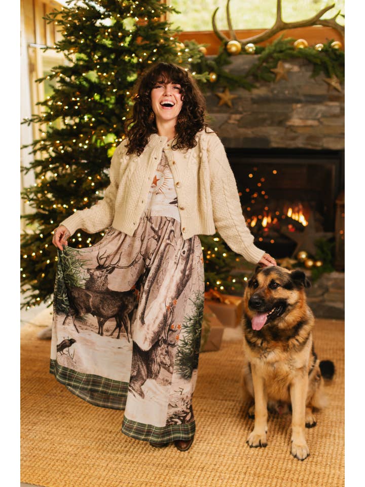 Market of Stars (USA) - Wholesale Dress - Women's - Winter Wish Bohéme Long Maxi Slip Dress w/ Christmas Deer15