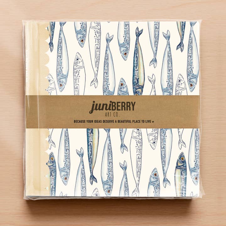 Lil fishies, minnows, nature, fishing notebook journal for wholesale by Juniberry Art Co