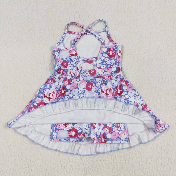 Aier Wholesale - Wholesale Athletic dress – Kids - Sibling Baby Girls Straps Sports Wear Yoga Athletic Knee Length Dresses13