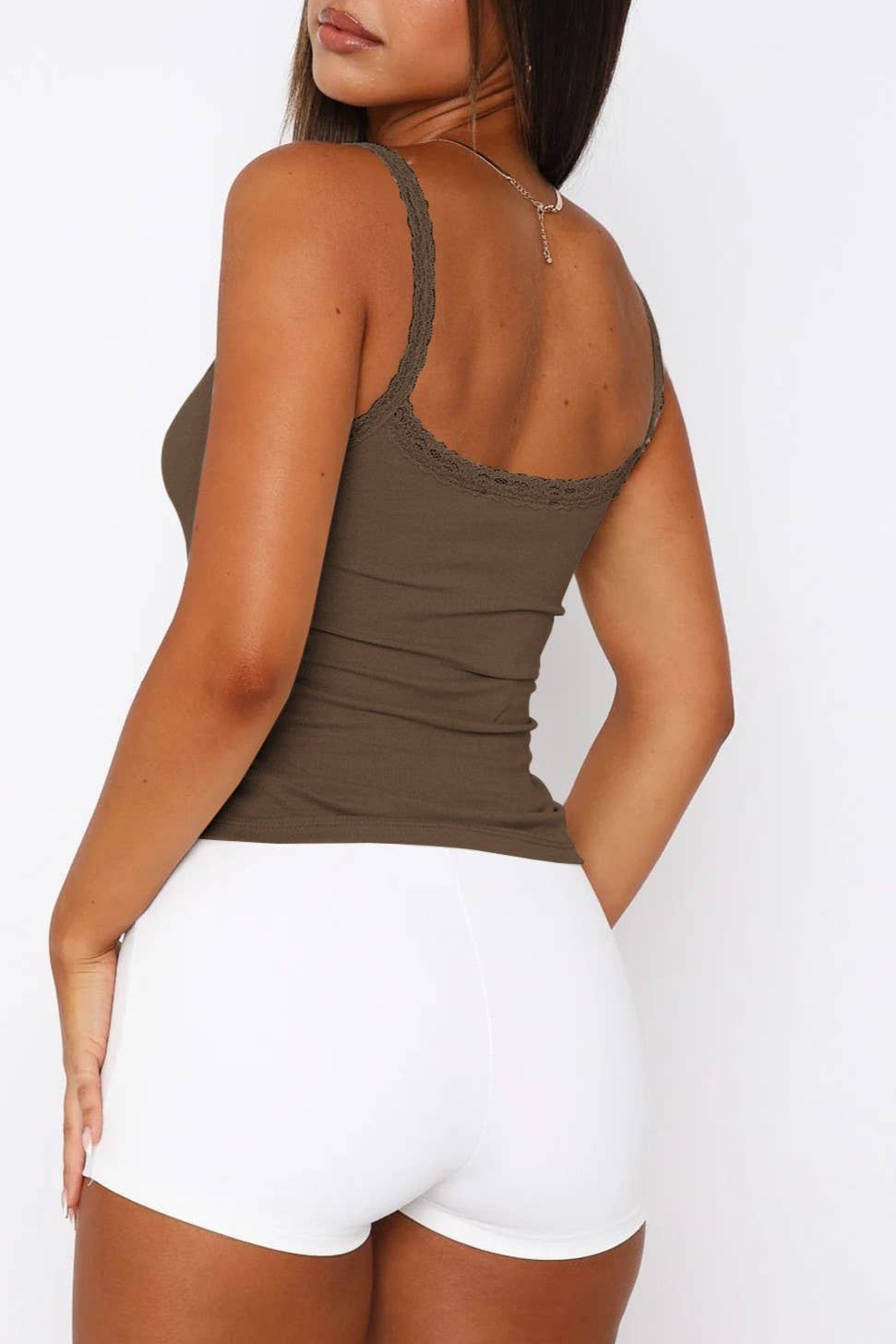 Rosa Clothing - Wholesale Camisole - Women's - Lace Spaghetti strap base tank top cami vest1