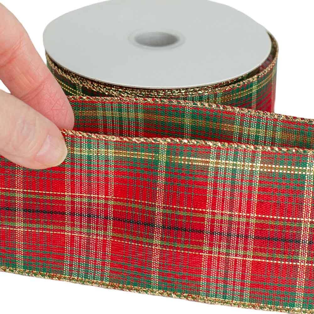 Factory Direct Craft - Wholesale Ribbon - Gift Wrapping - 2-1/2" Plaid Wired Ribbon -10yd Spool - Select Color1