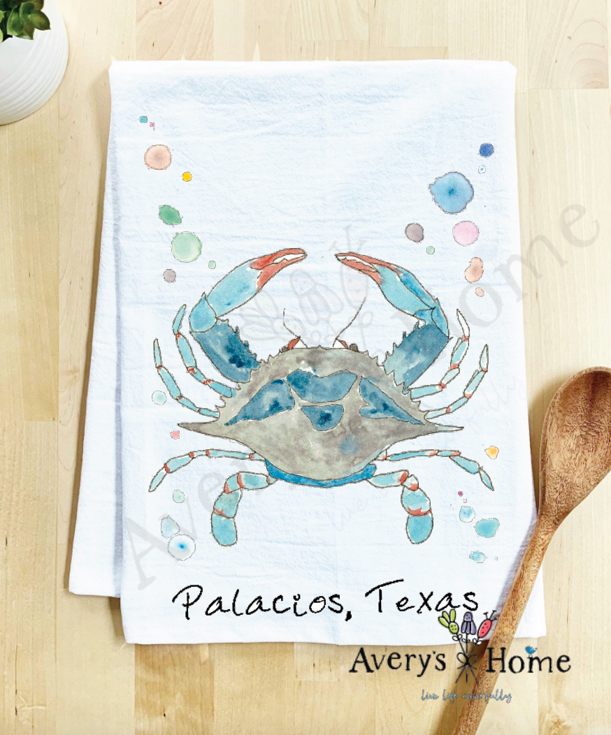 Avery's Home - Wholesale Tea Towel - Blue Crab Ocean Customizable Coastal Tea Towel61