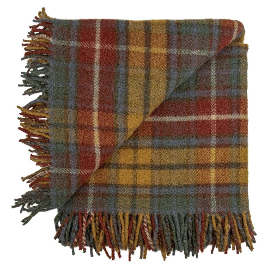 Prince of Scots - Wholesale Throw Blanket - Highland Tweeds Wool Fluffy Throw ~ Antique Buchanan ~0