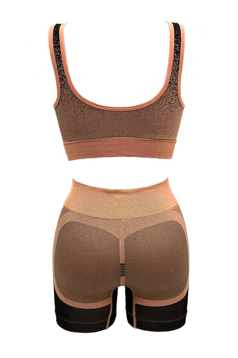 Assorted Bicolor Sport Comfort Bra + Cyclist Set/T33102 for wholesale on Faire11