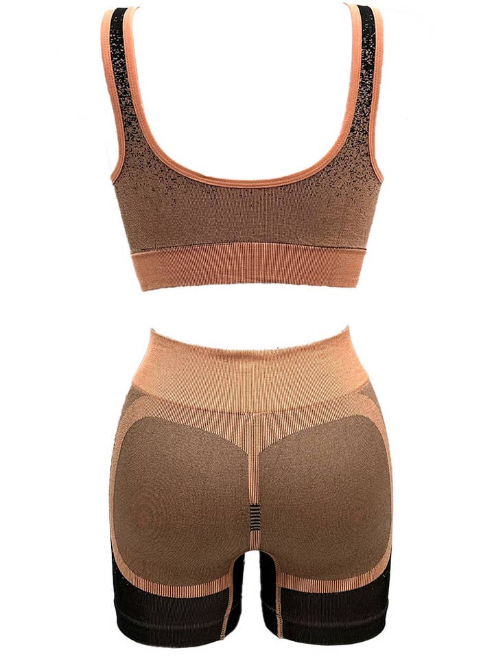 Assorted Bicolor Sport Comfort Bra + Cyclist Set/T33102 for wholesale on Faire11