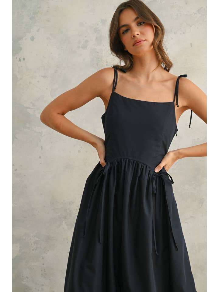 MIOU MUSE - Wholesale Dress - Women's - D4915 BOW TIE FRONT DETAIL DRESS