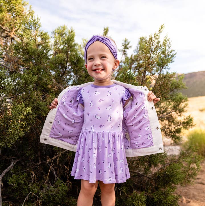 Bunny | Ivory Denim Jacket for wholesale by Bubble Baby