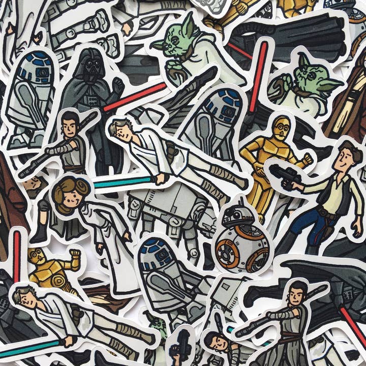 Design Corner - Wholesale Sticker - Star Wars Characters Die Cut Sticker 12 Pack1
