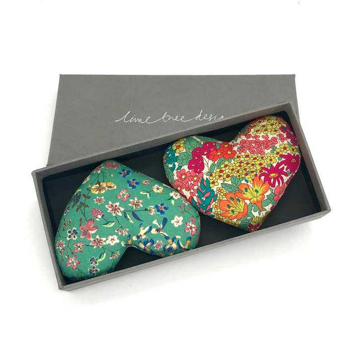 Box of 2 Lavender Hearts - Young at Heart for wholesale by Lime Tree Design - US