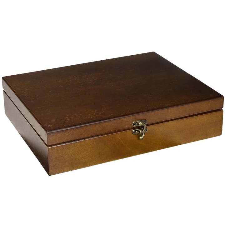 Wood Expressions - Wholesale Decorative Box - Old World Wooden Treasure Box with Brass Latch1