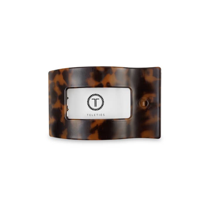 TELETIES - Wholesale Hair Clip - Women's - Flat Rectangle Hair Clip | Small | Tortoise1