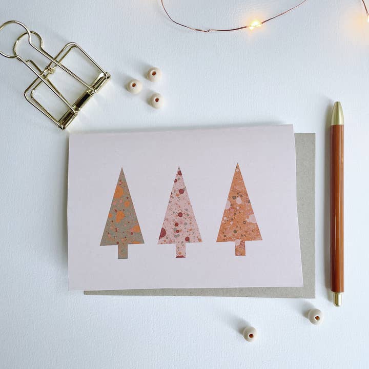 Holiday Season Greeting Card - 3 Trees for wholesale by Stella Patrice