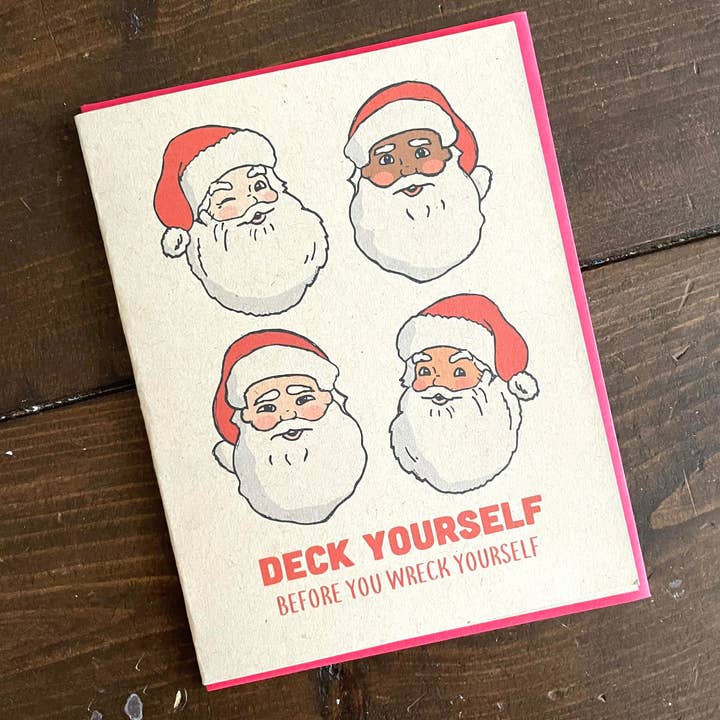 Papermain – postal de Natal por atacado – Cartão de Natal Hip Hop Papai Noel - Cartão de Natal A2 feito à mão Rap Ice Cube2