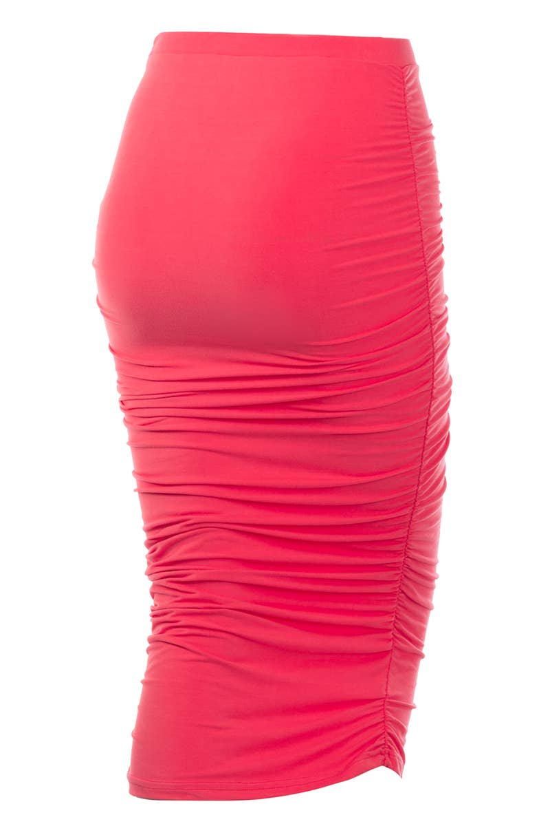 NINEXIS - Wholesale Skirt - Women's - CWBMS070_Slim Fit Ruched Long Pencil Skirt22