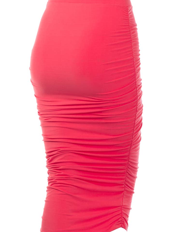 NINEXIS - Wholesale Skirt - Women's - CWBMS070_Slim Fit Ruched Long Pencil Skirt22