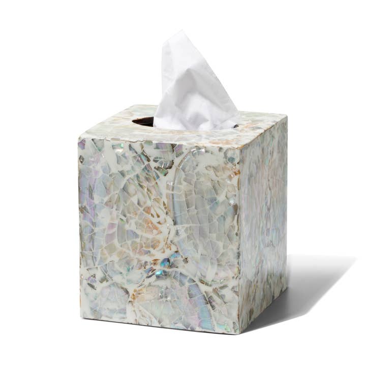 Caixa de lenços natural com madrepérola por atacado de LADORADA