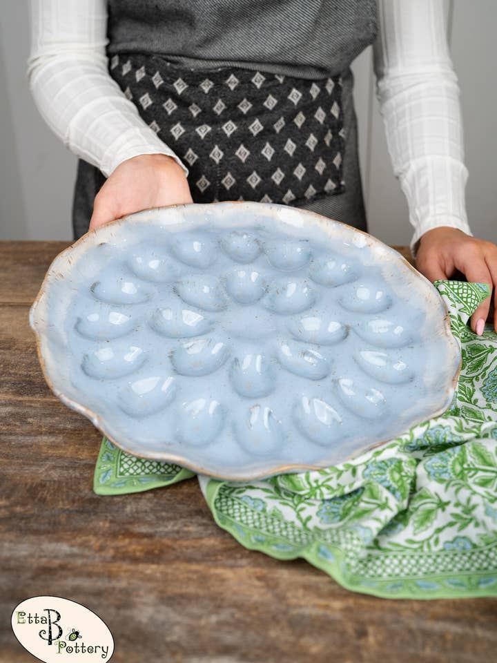 TWENTY-FOUR EGG PLATTER for wholesale by Etta B Pottery