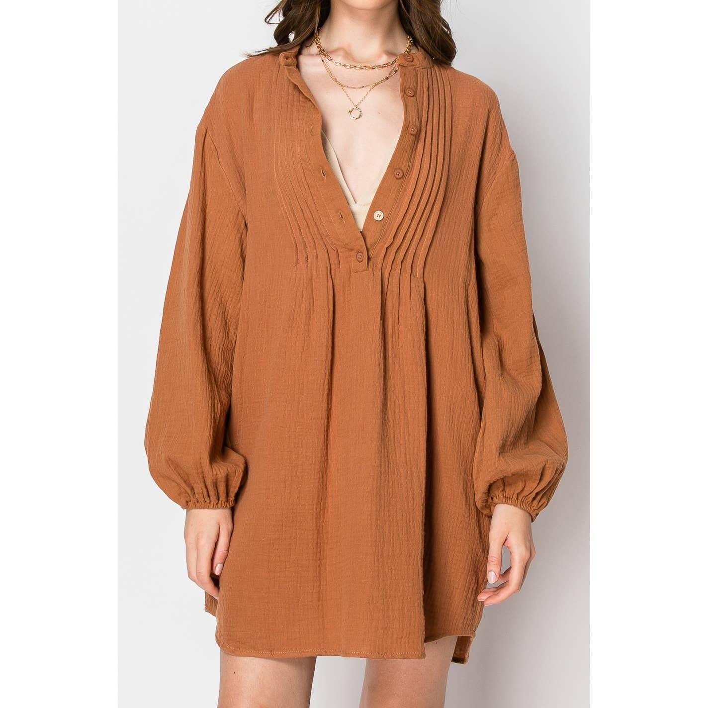 SKYLAR ROSE - Vente Robe – femme - ROBE TUQUE BOUTONNÉE À MANCHES LONGUES avec poches5