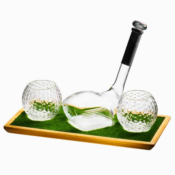 Golf 3 Piece Decanter Whiskey Set for wholesale by Godinger