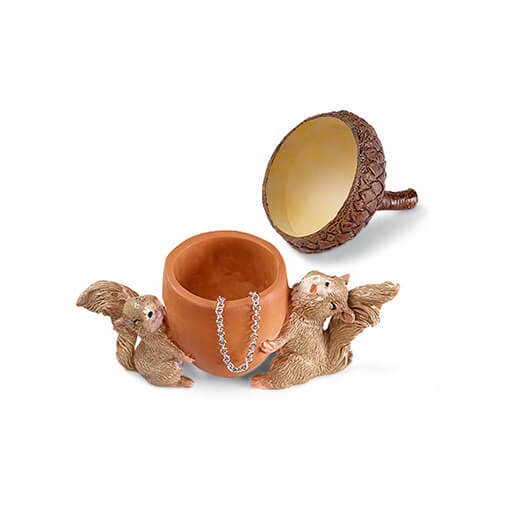 Dublin Gift Company - Vente Figurine décorative - Boîte en forme de gland avec deux écureuils1
