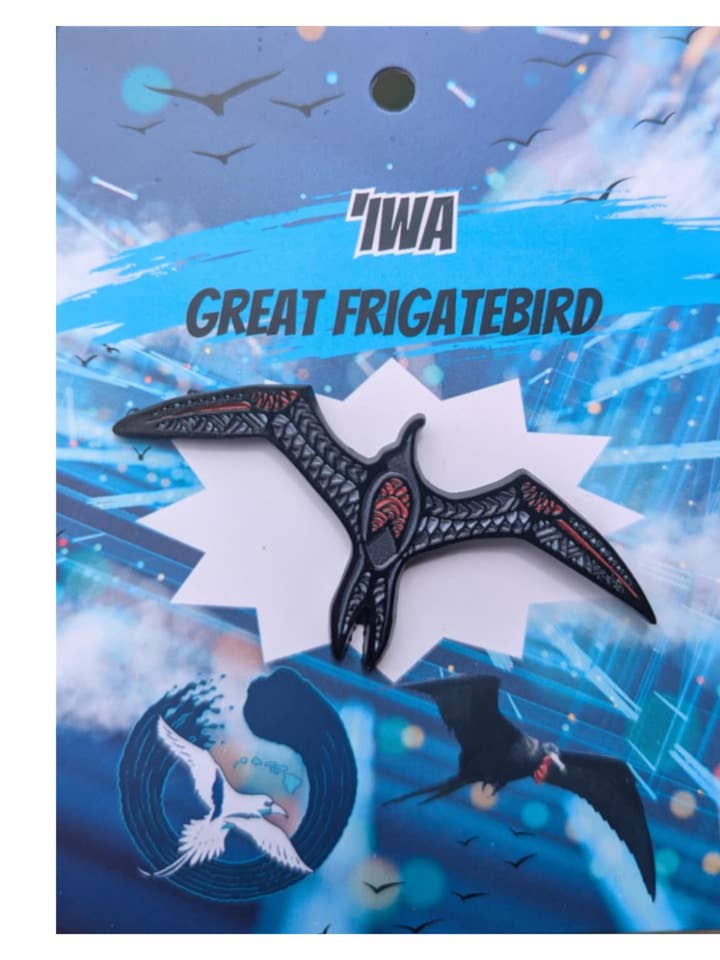 Alfiler esmaltado Great Frigate Bird Iwa para venta al por mayor de Advance Wildlife Education LLC
