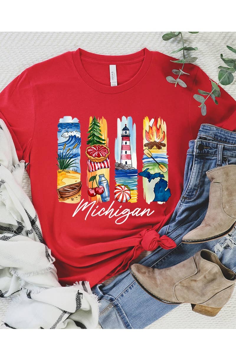 COLORBEAR - Wholesale T-Shirt (Graphic) - Women's - Michigan State Brushstroke Graphic Tee15