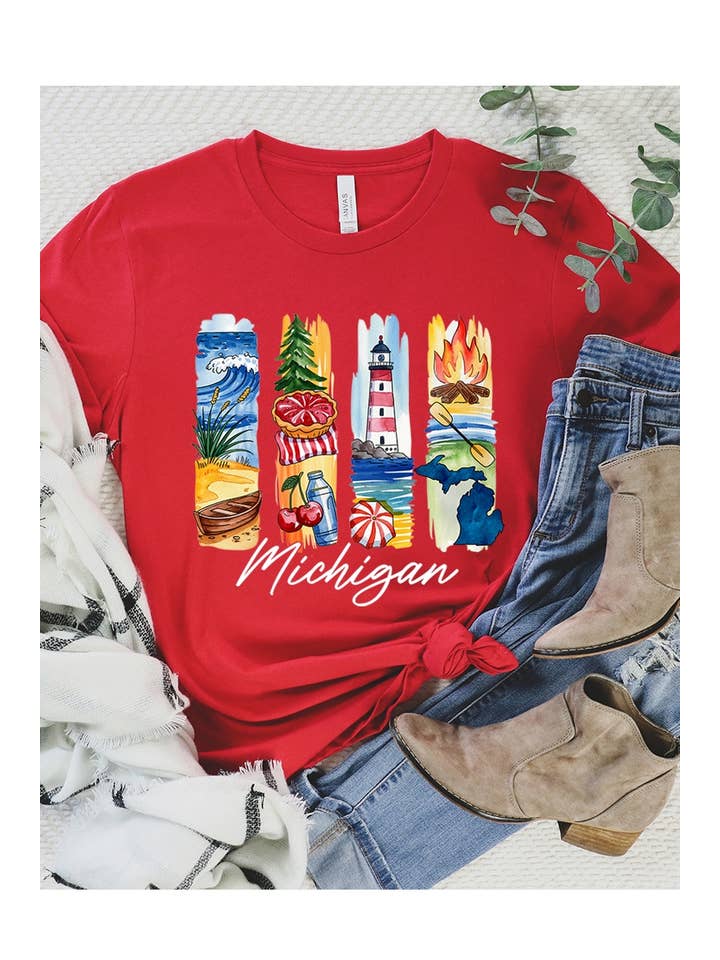 COLORBEAR - Wholesale T-Shirt (Graphic) - Women's - Michigan State Brushstroke Graphic Tee15