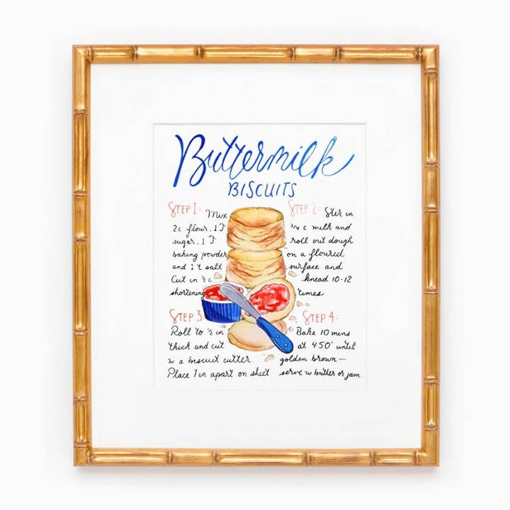 Impression de recette de biscuits au babeurre pour la vente par Ainsley & Elaine