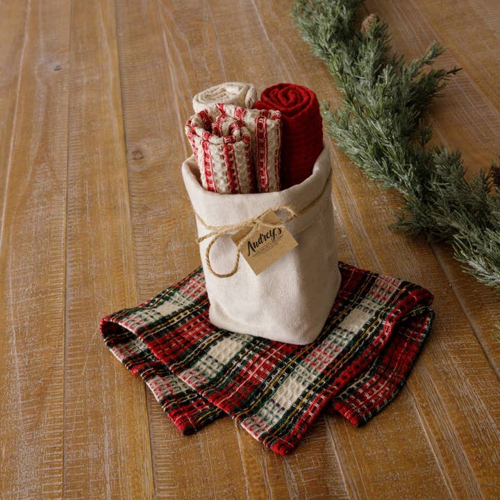 Audrey's Home & Gift - Vente Torchon - Ensemble de torchons d'hiver (lot de 04)