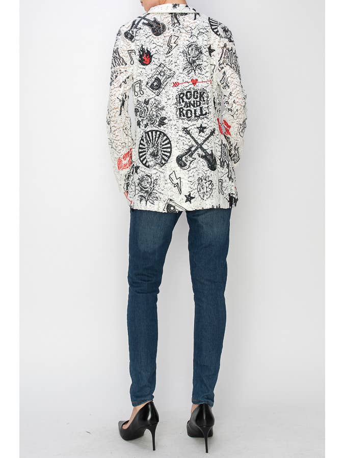 Glam Sequin Embellished Lace Blazer Jacket - 4800IV RNR for wholesale on Faire3