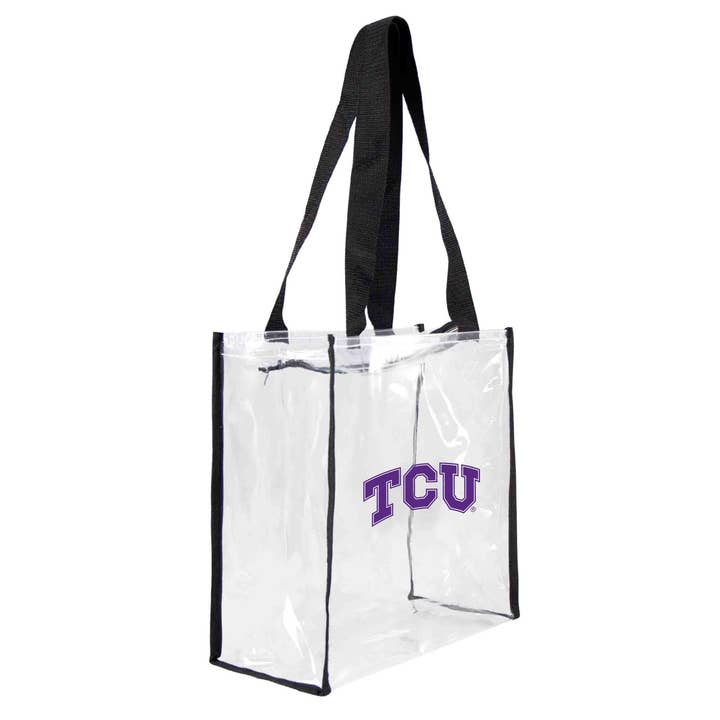 NCAA TCU Horned Frogs Clear Square Stadium Tote for wholesale by Little Earth Productions