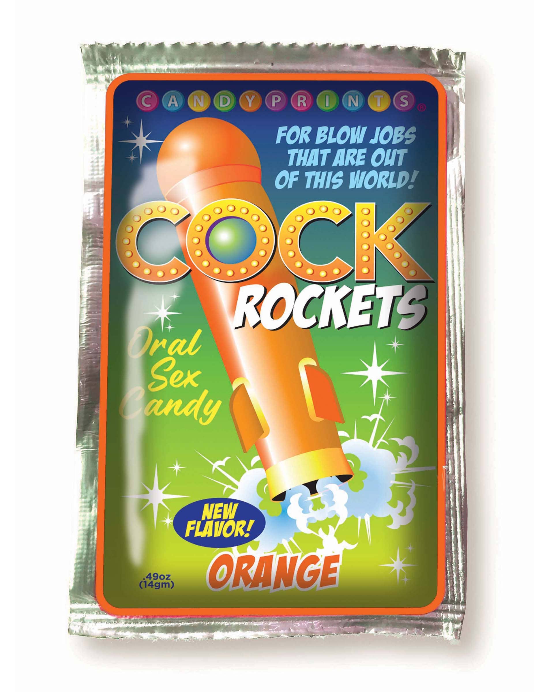 Little Genie Productions - Vente Sex toys - Bonbons Cock Rockets pour sexe oral, présentoir de 36 pièces saveur punch aux fruits, pomme verte et orange🍹🍏🍊1