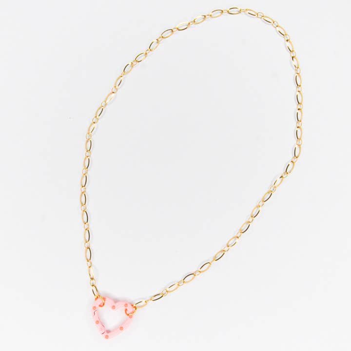 Collier à clip en forme de cœur rose pour la vente par Feestbeest-kids